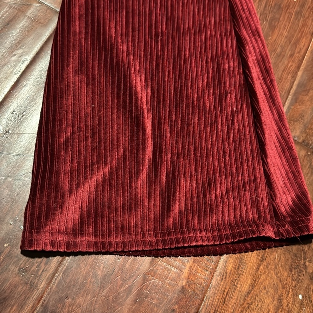 Urban Renewal pants pull on flare cut ribbed texture velvet like fabric sz med - Picture 2 of 9